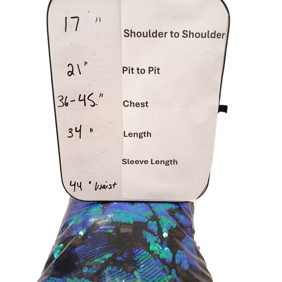 Forever 21 Mini Dress Sequin Plus 2X Green Iridescent Holiday Christmas NY Party - Picture 15 of 16